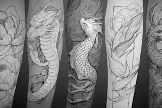 design a stunning minimalist lineart tattoo for you