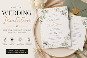 design an elegant wedding invitation