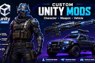 create custom unity character, weapon, and vehicle mods