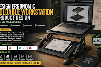 design ergonomic foldable workstation product design digital accessories