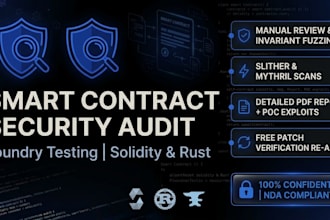 audit smart contracts, foundry test, and secure solidity rust