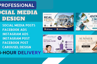 design social media posts, ads and carousel designs