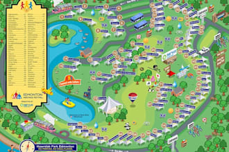 design a custom wayfinding, attraction map for festivals events and venues