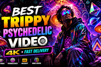 create best trippy psychedelic video, 4k is free