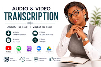 do audio transcription, video transcription, audio to text, video to text
