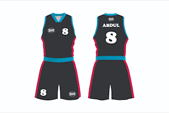 design basketball jersey, mockup and vector
