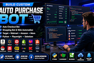 build auto purchase bot, auto checkout bot, pokemon bot target bot shopping bot
