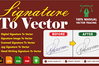 convert signature to vector manually for print and branding