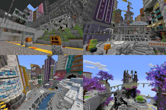 custom minecraft city map lobby spawn survival adventure server hub as builder