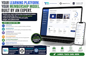 build lms memberpress learnworlds paid membership learning management website