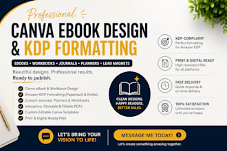 canva ebook design redesign journal design workbook design kdp book formatting