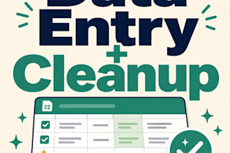 do data entry, clean up, and automation for spreadsheets