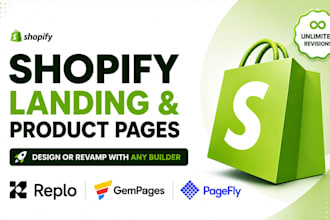design or revamp shopify product pages using pagefly, gempages, or replo