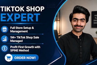 manage tiktok shop, tiktok ads, affiliate and grow your brand over 60k per month