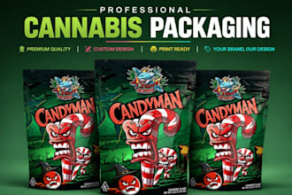 design cannabis packaging, cbd hemp mylar bag, pouch packaging and label design