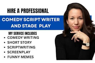 ghostwrite, edit comedy standup joke punch up, witty script, online funny