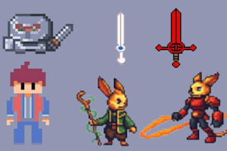 draw a custom pixel art character for your game or profile