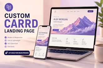 design a carrd landing page, carrd website or one page site