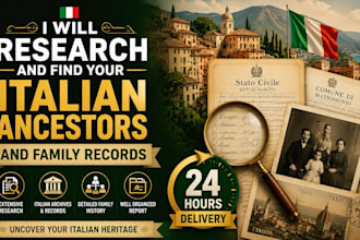 research and find your italian ancestors and family records in 24 hours