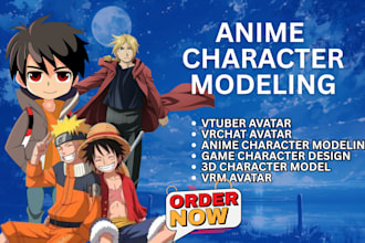 do anime character modeling, vtuber avatar and vrchat avatar modeling for you