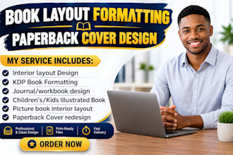 do interior ebook layout formatting children KDP kid book paperback cover design