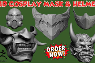 sculpt 3d mask 3d helmet halloween custom anime masks stl files for 3d printing