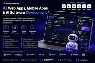 develop custom ai web apps, mobile apps, saas and ai software in 72h