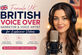 record uk female voice over, american voice over narration, explaine video