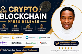 write and distribute your crypto or blockchain press release