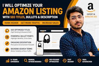 optimize your existing amazon listing with SEO titles, bullets, and description