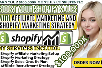 boost shopify sales with affiliate marketing and shopify marketing strategy