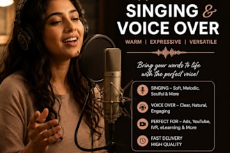 sing telugu songs and provide telugu female voice over