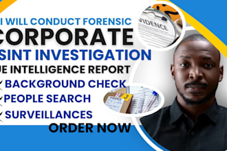 conduct corporate and osint investigations, do due intelligence report