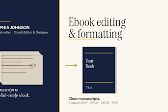 professionally edit, proofread, and polish your ebook or manuscript