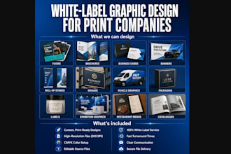 white label graphic design support for print companies