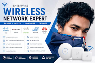 deploy cisco wlc, fortiap, meraki, unifi and huawei wireless networks