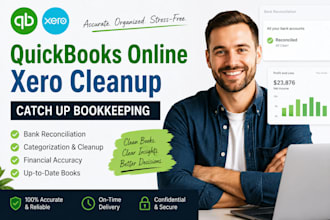 do quickbooks online xero wave cleanup catch up bookkeeping bank reconciliation
