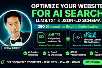 create llms txt and json ld schema for GEO ai search