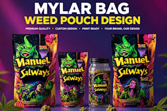 design cannabis label, weed product packaging, mylar bag, pouch packaging design