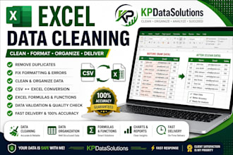 clean, format, and organize excel or CSV data