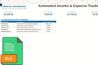create an automated excel income and expense tracker