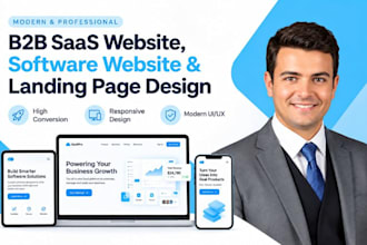 design modern b2b saas website software website landing page