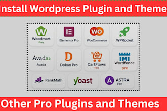 install wordfence pro, elementor,wp rocket, smush pro,yoast SEO in 30 minutes
