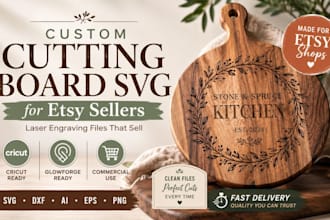 design custom etsy cutting board svg bundle for cricut, etsy digital product