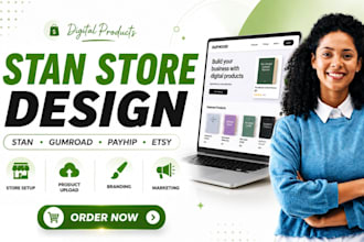 do stan store design, gumroad, payhip, stan store marketing etsy digital product
