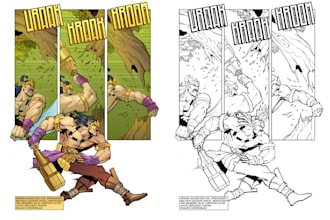draw a comic book page ilustration or webtoon episode