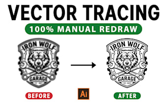 vectorize, redraw and convert logo or image to vector