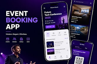develop event booking app conference app event management app hotel booking app