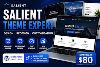 customize, design, redesign your wordpress website using salient theme