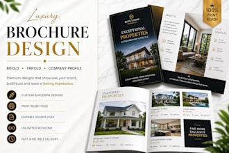 design luxury real estate brochure  corporate brochure design bifold or trifold